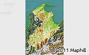 Physical 3D Map of Tasman, satellite outside