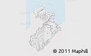 Silver Style 3D Map of Tasman, single color outside