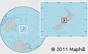 Gray Location Map of Tasman, within the entire country
