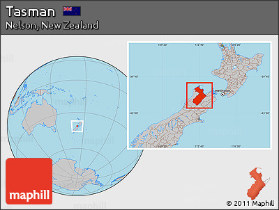 Gray Location Map of Tasman