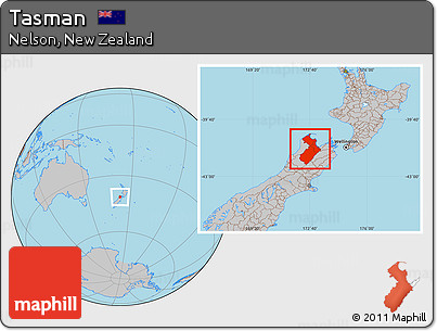 Gray Location Map of Tasman