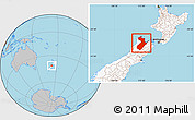Gray Location Map of Tasman, highlighted country, highlighted parent region