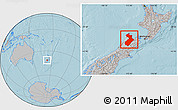Gray Location Map of Tasman, hill shading