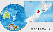 Physical Location Map of Tasman, highlighted country, highlighted parent region