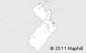 Classic Style Simple Map of Tasman, cropped outside
