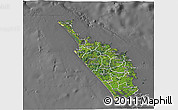 Satellite 3D Map of Northland, desaturated