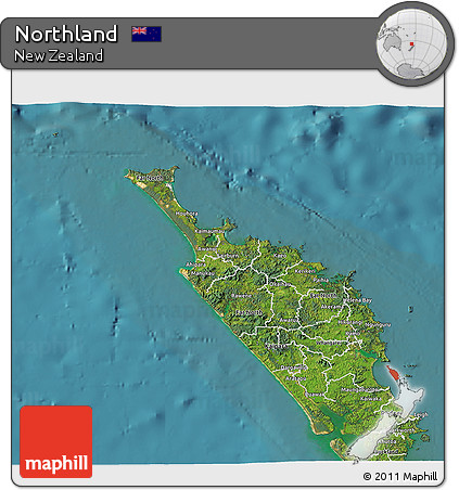 Satellite 3D Map of Northland