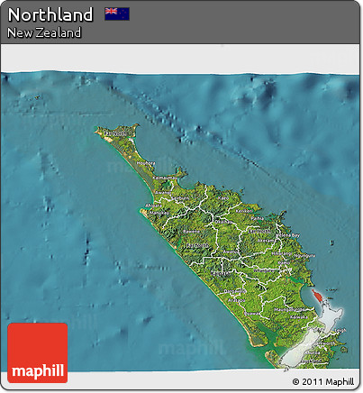 Satellite 3D Map of Northland