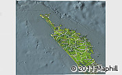 Satellite 3D Map of Northland, semi-desaturated