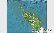 Satellite 3D Map of Northland, single color outside
