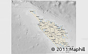 Shaded Relief 3D Map of Northland, desaturated