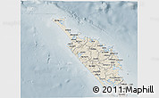 Shaded Relief 3D Map of Northland, semi-desaturated