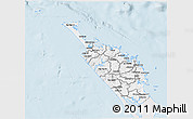 Silver Style 3D Map of Northland, single color outside