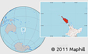 Gray Location Map of Northland, highlighted country