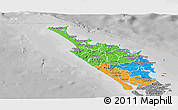 Political Panoramic Map of Northland, desaturated