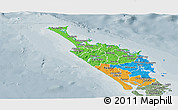 Political Panoramic Map of Northland, semi-desaturated