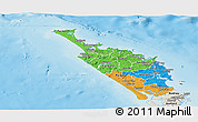 Political Panoramic Map of Northland, shaded relief outside