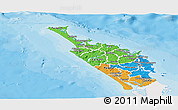 Political Panoramic Map of Northland, single color outside