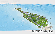 Satellite Panoramic Map of Northland, shaded relief outside