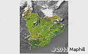 Satellite 3D Map of Clutha, desaturated