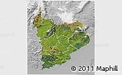 Satellite 3D Map of Clutha, lighten, desaturated