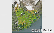 Satellite 3D Map of Clutha, semi-desaturated
