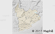 Shaded Relief 3D Map of Clutha, desaturated