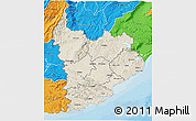 Shaded Relief 3D Map of Clutha, political outside
