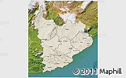 Shaded Relief 3D Map of Clutha, satellite outside