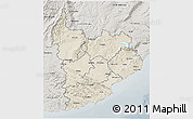 Shaded Relief 3D Map of Clutha, semi-desaturated