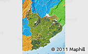 Satellite Map of Clutha, political outside