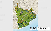 Satellite Map of Clutha, shaded relief outside