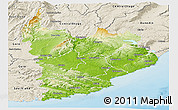 Physical Panoramic Map of Clutha, shaded relief outside