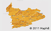 Political Panoramic Map of Clutha, cropped outside