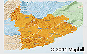 Political Panoramic Map of Clutha, lighten