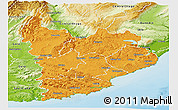Political Panoramic Map of Clutha, physical outside