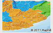 Political Panoramic Map of Clutha