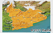 Political Panoramic Map of Clutha, satellite outside