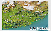 Satellite Panoramic Map of Clutha