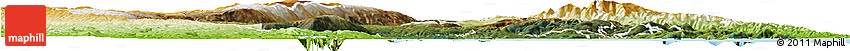 Satellite Horizon Map of Dunedin, physical outside