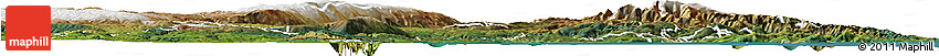 Satellite Horizon Map of Dunedin