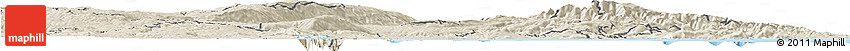 Shaded Relief Horizon Map of Dunedin