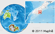 Physical Location Map of Dunedin, highlighted country