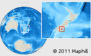 Shaded Relief Location Map of Dunedin, within the entire country