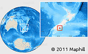 Shaded Relief Location Map of Dunedin, highlighted country, within the entire country