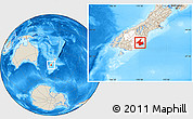 Shaded Relief Location Map of Dunedin, highlighted parent region