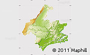 Physical Map of Dunedin, cropped outside