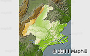 Physical Map of Dunedin, darken
