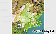 Physical Map of Dunedin, satellite outside