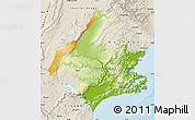 Physical Map of Dunedin, shaded relief outside